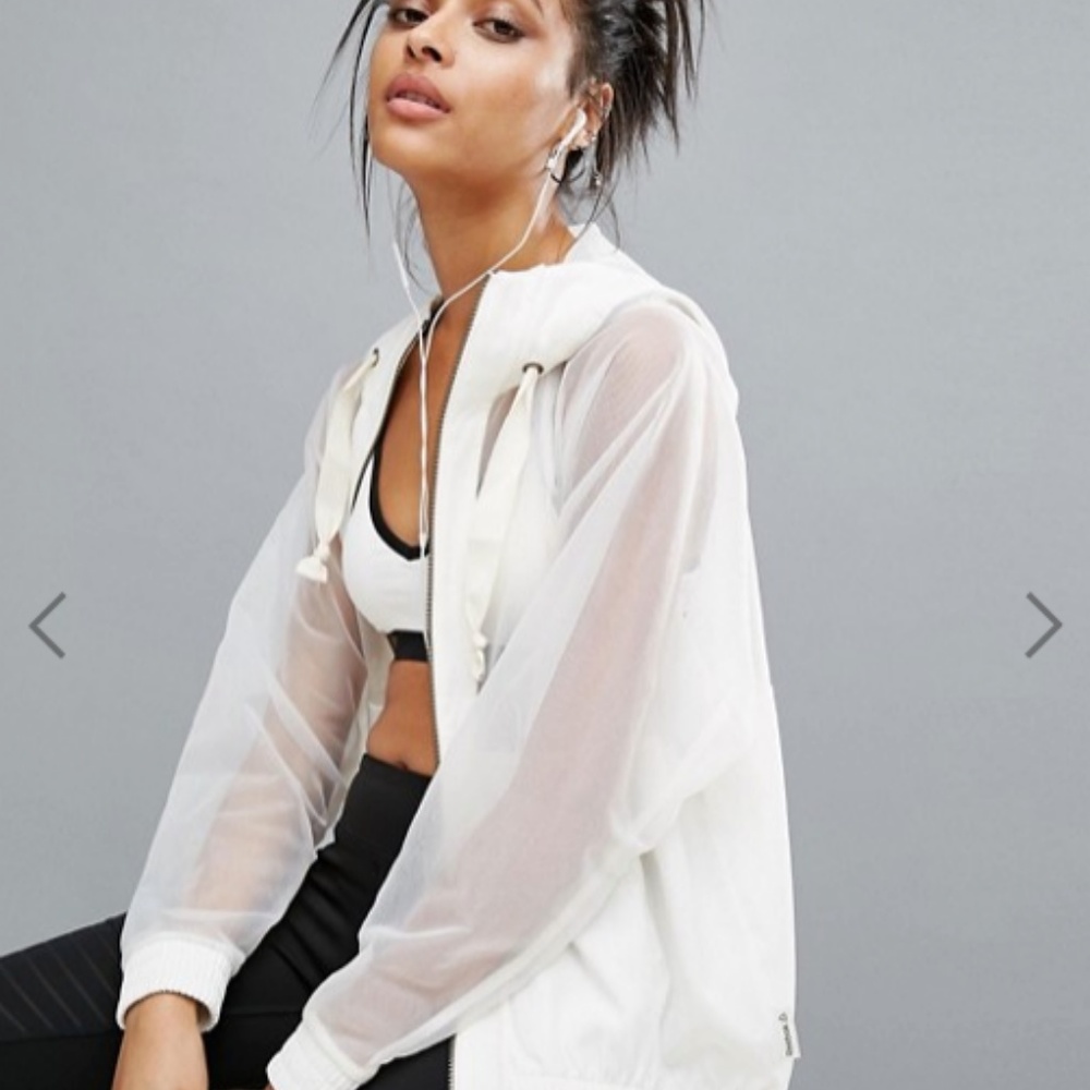 SALE Reebok white windbreaker jacket